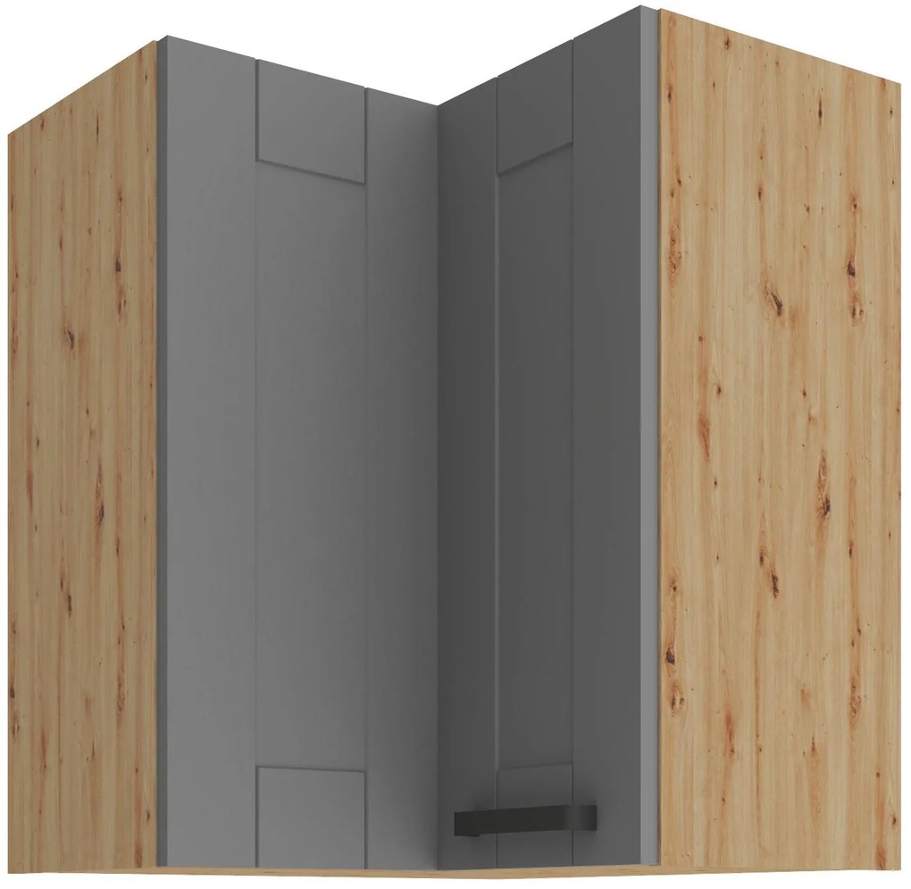 Horná rohová kuchynská skrinka Lucid 60x60 GN-72 2F (90°) (korpus: dub artisan + front: mdf dustgrey). Akcia -6%. Vlastná spoľahlivá doprava až k Vám domov. 1134756