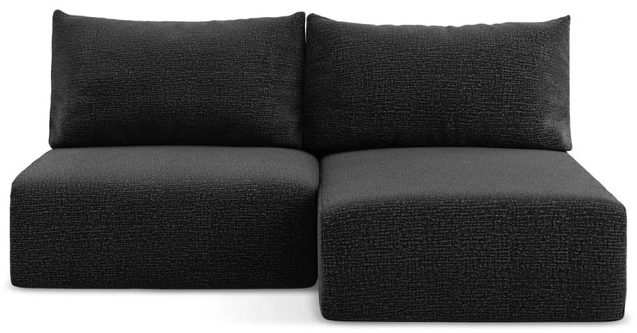 Čierna rozkladacia/s úložným priestorom rohová pohovka (pravý roh) Kalena – Makamii