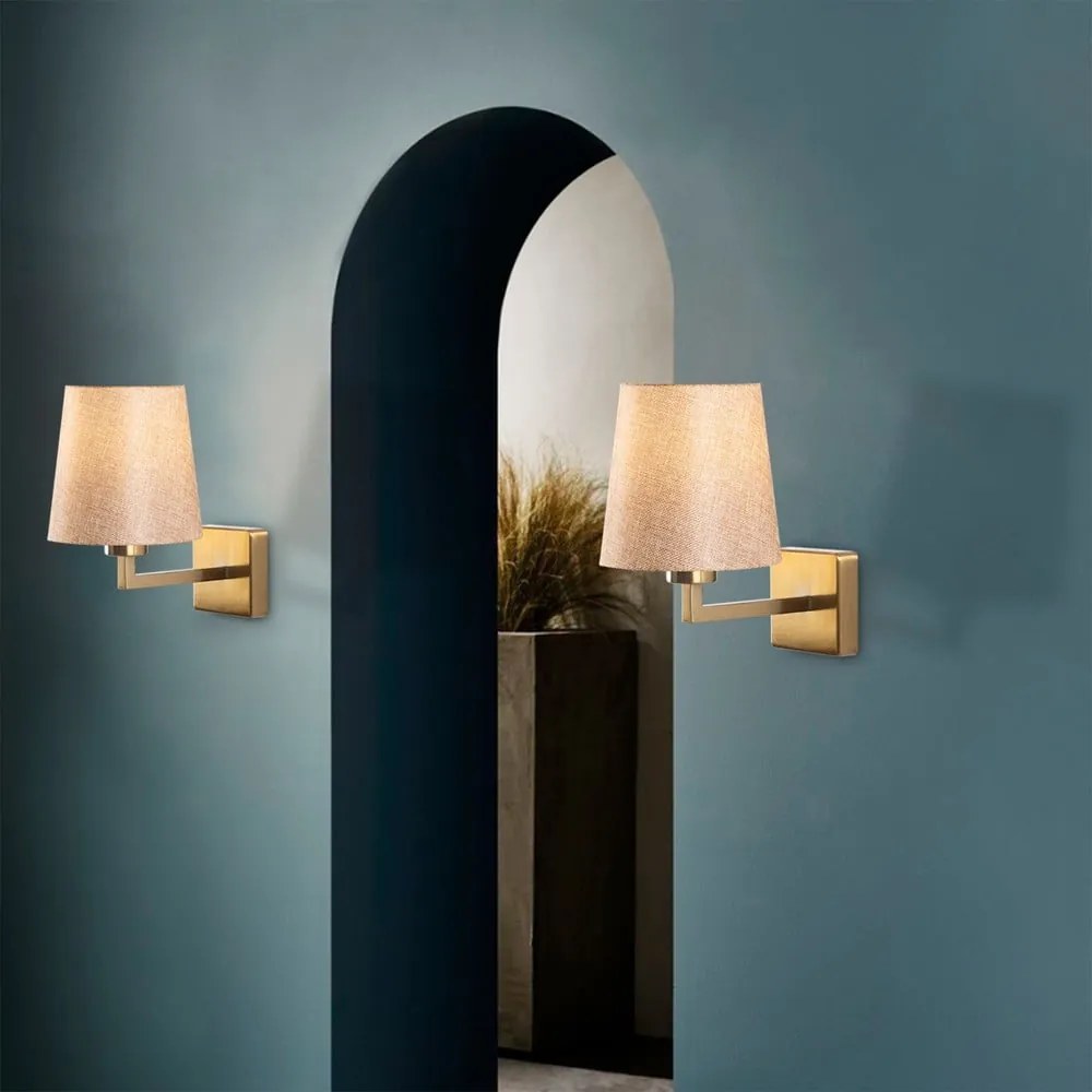 Nástenné svietidlo v béžovo-zlatej farbe ø 18 cm Profil – Opviq lights