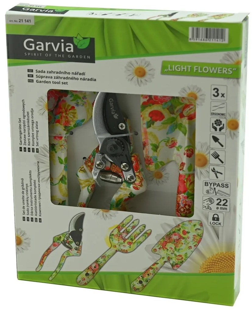 Garvia Sada záhradného náradia 3ks Svetlé kvety