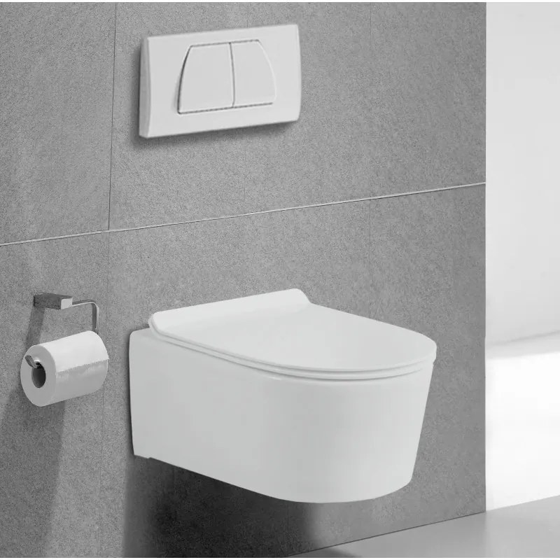 Mexen SOFIA Rimless závesná wc misa so sedátkom s pomalým zatváraním, 49 x 37 cm, biela, 30544000
