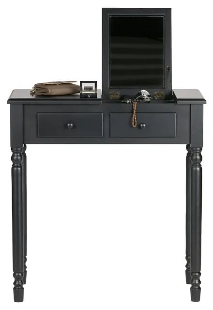 Čierny toaletný stolík z borovicového dreva WOOOD Romy