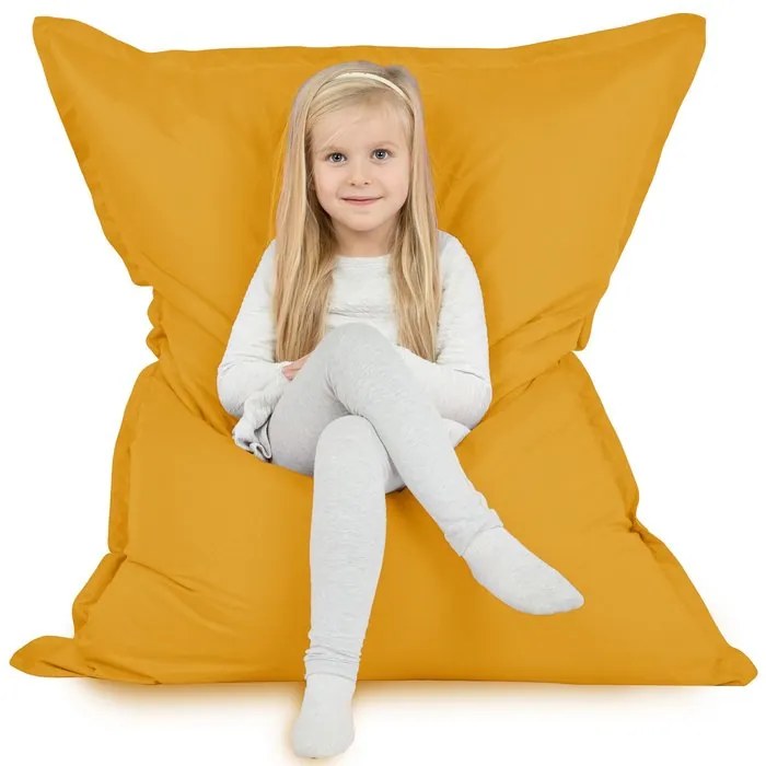 XL vankúš na sedenie – vodeodolný poťah, vhodný na záhradu aj do interiéru Farba: 4.Žltý