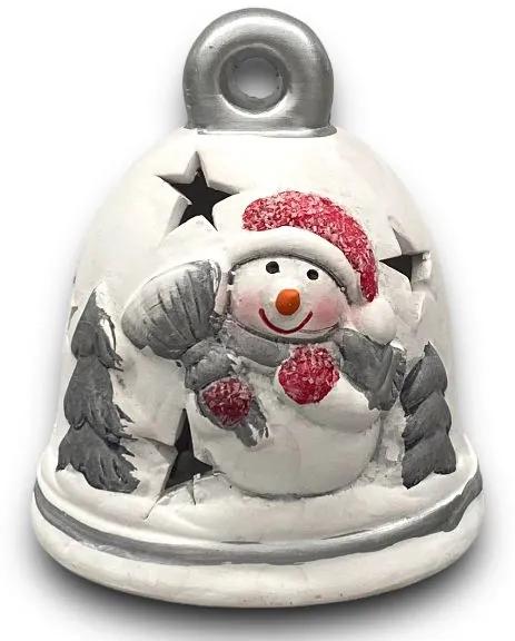 Zvonček so snehuliakom, keramický