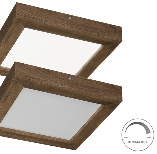 Brilagi-LED Stmievateľné svietidlo WOODY FRAME LED/24W/230V dub 30x30 cm IP44 + DO