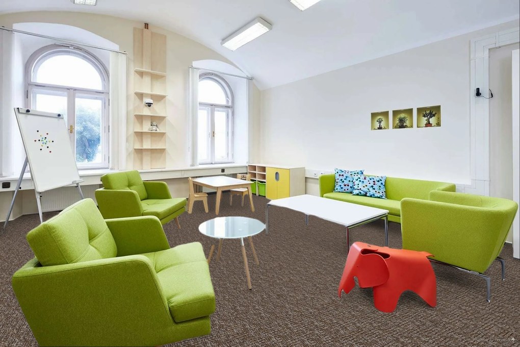 Spoltex, AKCIA: 75x530 cm Koberec metráž Optik 15 Hnedý, šíře, hnedá, filc, obývacia izba