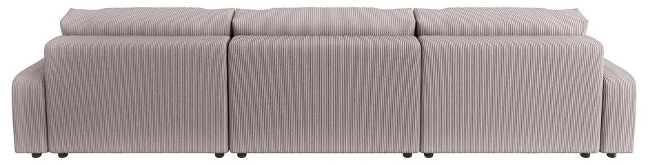 Svetloružová menčestrová rozkladacia/s úložným priestorom rohová pohovka Sara – Ropez