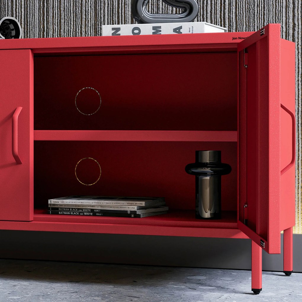 TV stolík na nožičkách ROSA, 1150 x 595 x 400 mm, Modern: červená farba