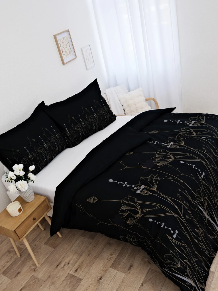 Bavlnené obliečky Renforcé - Aneta čierna