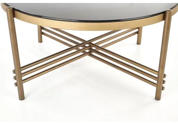 Konferenčný stolík ISMENA 41x80 cm zlatá/čierna