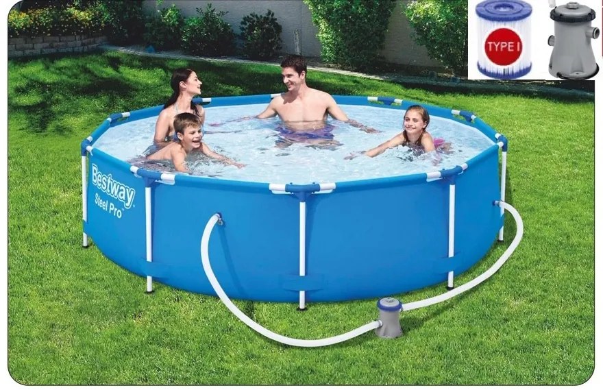 Veľký pevný bazén s filtráciou 305 cm x 76 cm