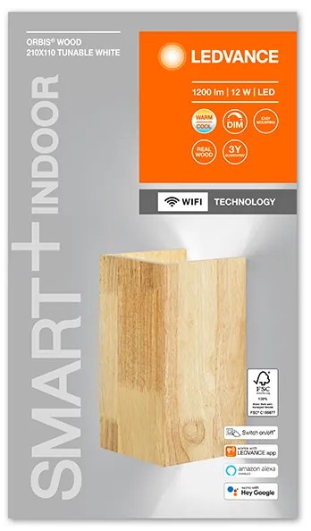 SMART+ WIFI nástenné svietidlo 12W ORBIS SWAN WOOD LEDVANCE