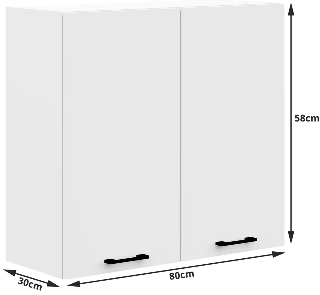 Kuchynská skrinka Olivia W I 80 cm - biela závesná