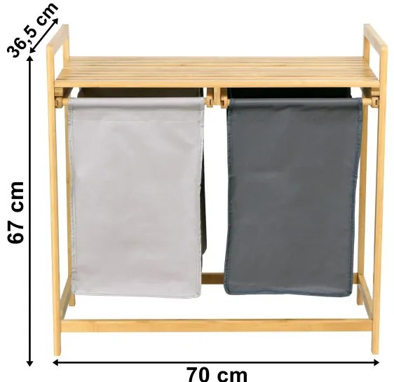 Kôš na bielizeň HANOI DUO COLOR sivý