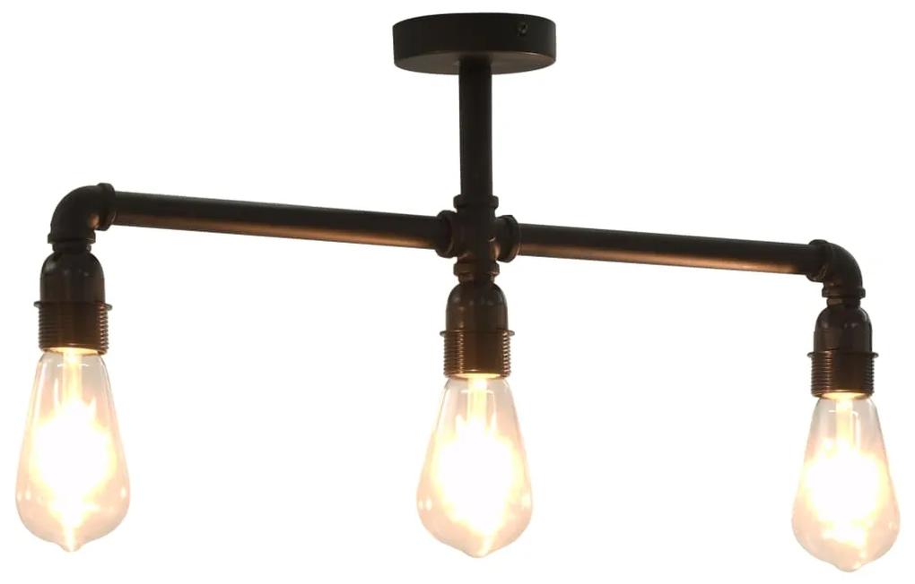 vidaXL Stropná lampa čierna 3 x E27 žiarovky