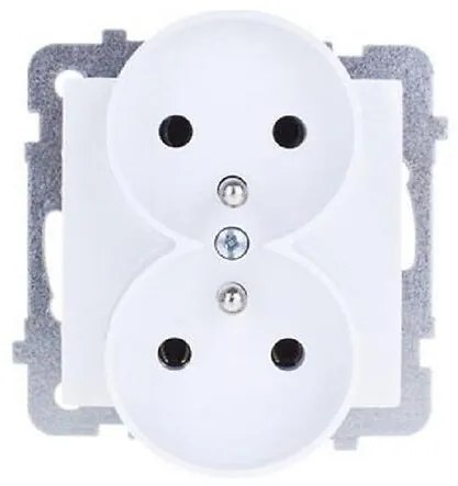 Dvojzásuvka GP-2GRZ/M Z/U biele