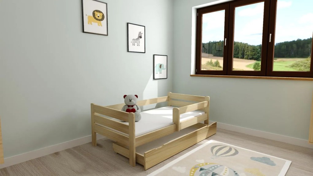 Detská posteľ z masívu borovice EDITA - 200x90 cm - prírodná