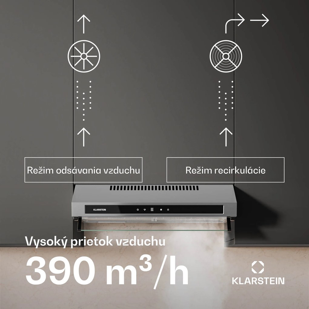 Klarstein Purista Force digestor, Kompaktný, 343 m³/h, EEK C, Technológia dvoch motorov