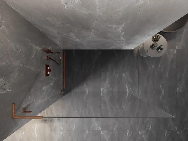 Mexen Lunar L sprchová stena ľavá 90 x 200 cm, 8mm číre sklo, medená matná, 830L-090-000-65-00-L