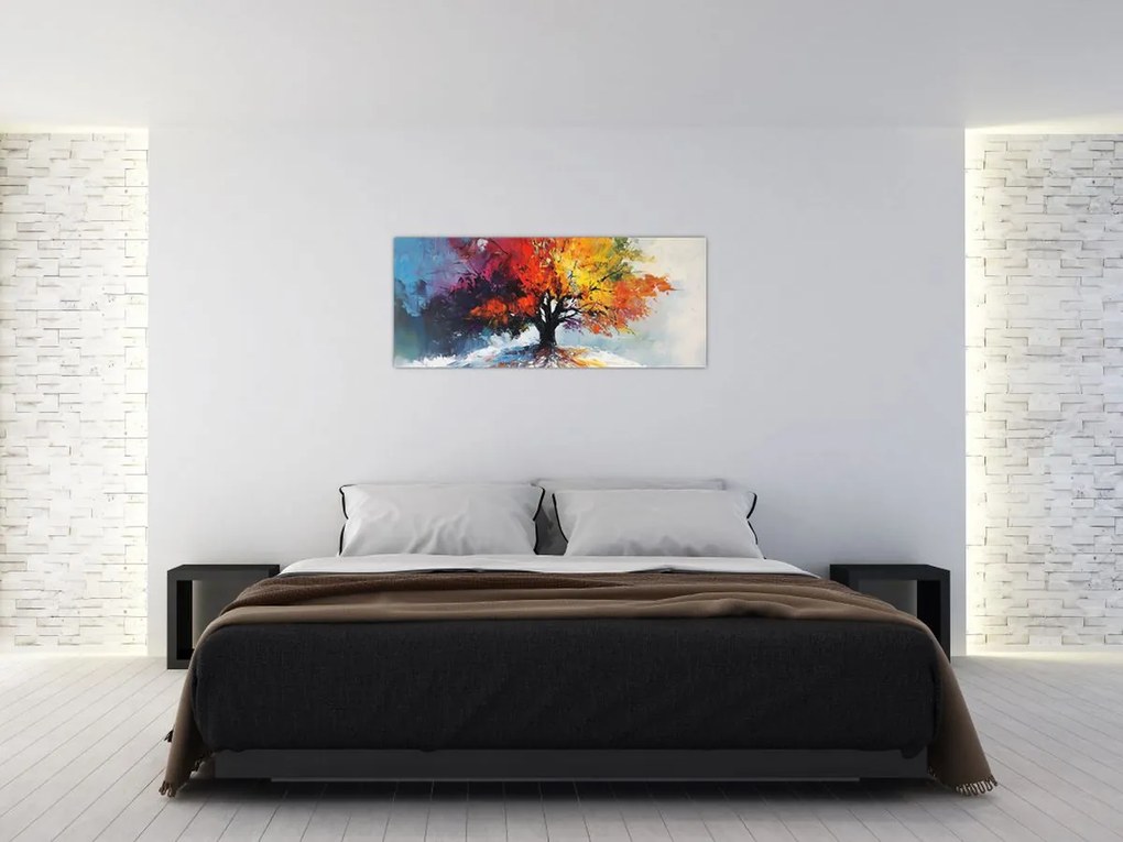 Obraz - Pestrofarebný strom (120x50 cm)