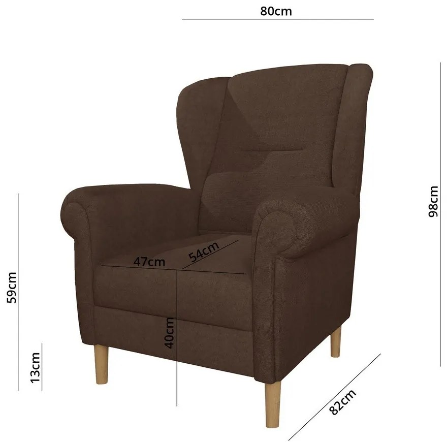 Tmavohnedé kreslo ušiak Swan – Ropez