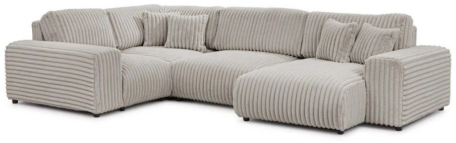 Svetlosivá menčestrová rohová pohovka (ľavý roh/do tvaru "U") Justin – Ropez