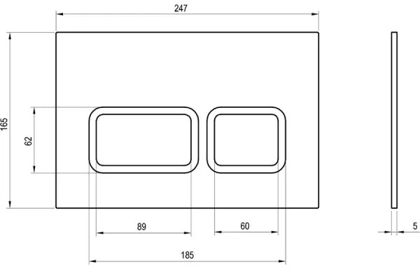 Ravak X01739 - Splachovacie tlačidlo TWIN 24,7x16,5 cm biela