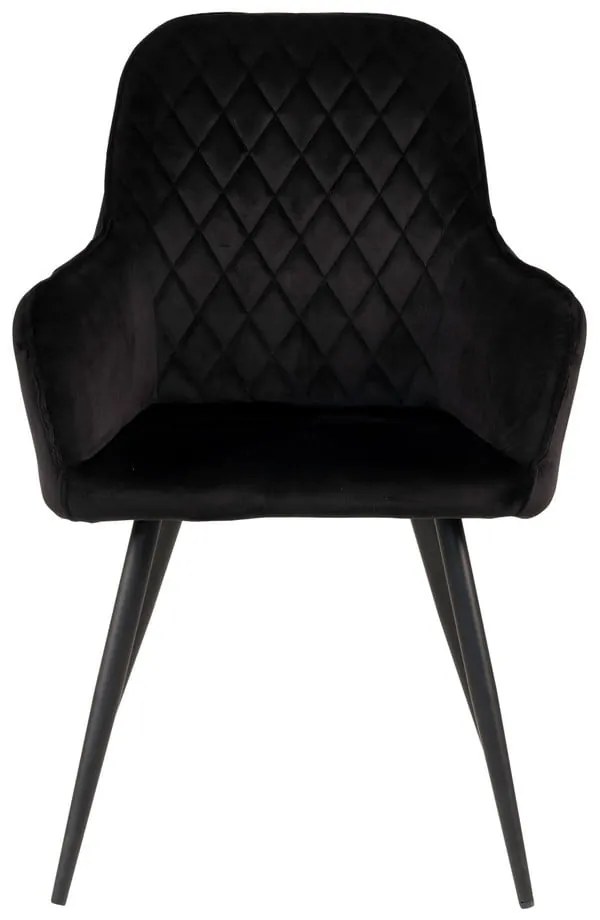 Čierne čalúnené jedálenské kreslá v súprave s podrúčkami 2 ks Harbo – House Nordic