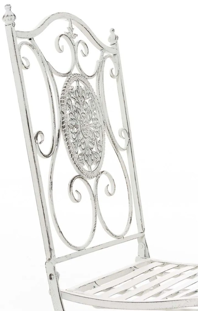 Súprava kovových stoličiek a stola Aldeano (SET 2+1) - Biela antik