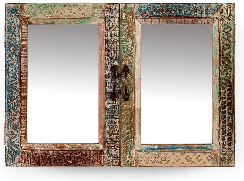 furniture-nabytek.cz - Masívna kúpeľňová zrkadlová skrinka Blue Lagoon z mangového dreva, lakovaná, farebná – 70×23×50 cm