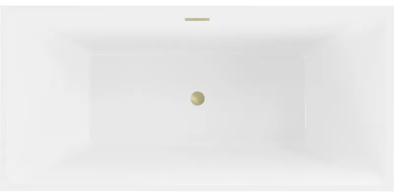 Mexen Nita, voľne stojaca vaňa 170 x 80 cm, biela-čierna, zlatý matný prepad, 52091708075-55