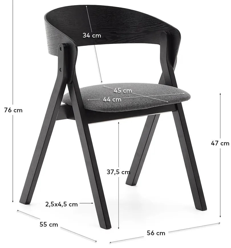 Čierna jedálenská stolička Godia – Kave Home