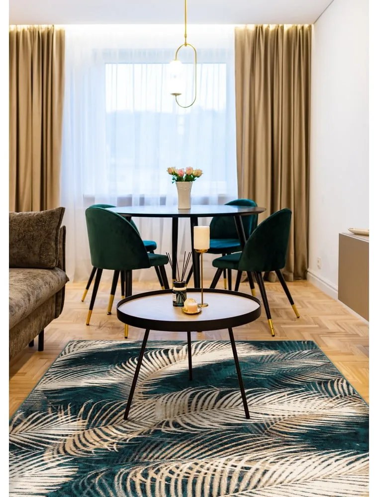 Vlnený koberec v petrolejovomodrej farbe 200x300 cm Areca - Agnella