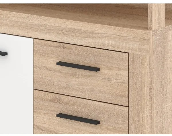 Komoda RUNA dub sonoma/biela