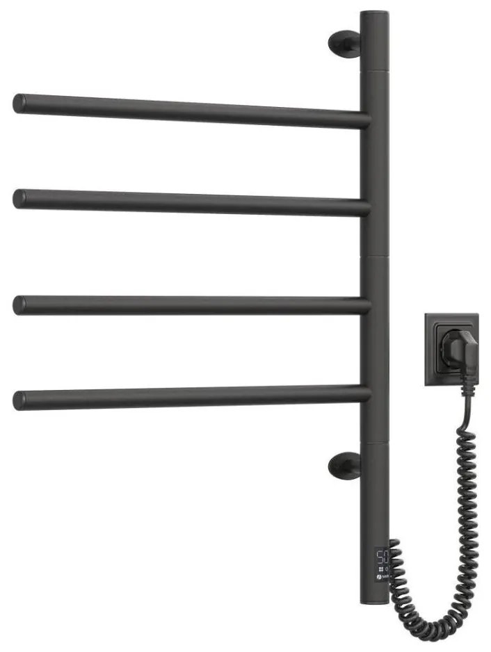 Elektrický otočný sušiak na uteráky ARABESQUE 150W/230V 64,6cm IP44 čierny