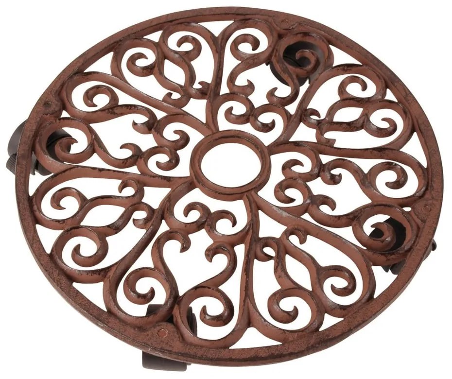 Kovový pojazdný podstavec pod kvetináč ø 34,5 cm Ornament – Esschert Design