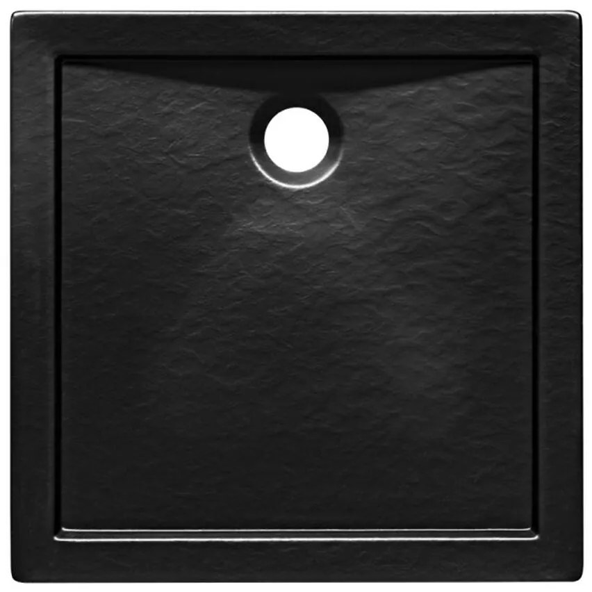 Rohová Vanička Aquarius 80/80 stone effect čierna