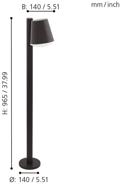 Eglo 33561 - LED stmievateľná vonkajšia lampa CALDIERO-C 1xE27/9W/230V IP44 antracit