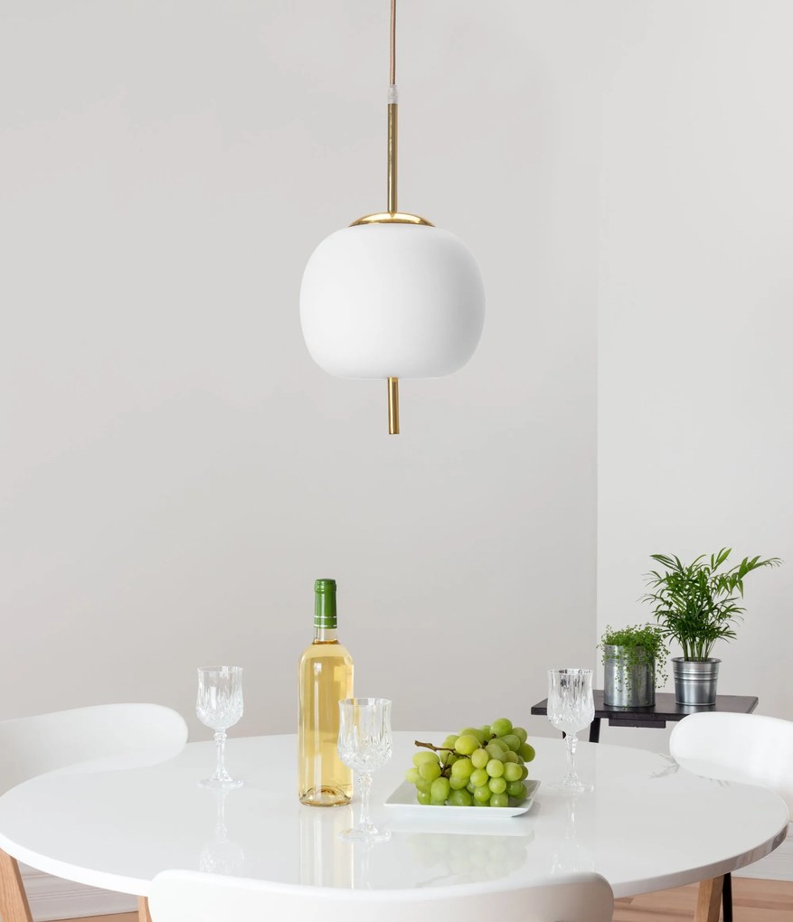 Toolight - sklenená závesná stropná lampa APP669-1CP, zlatá, OSW-00094