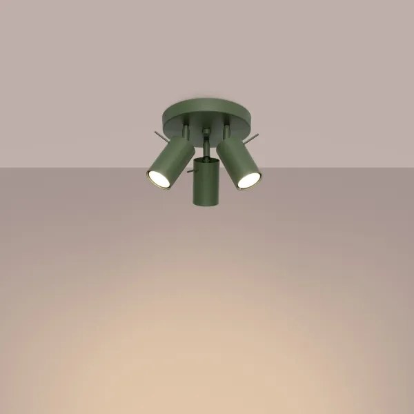 Sollux SL.1503 - Bodové svietidlo RING 3xGU10/10W/230V zelená