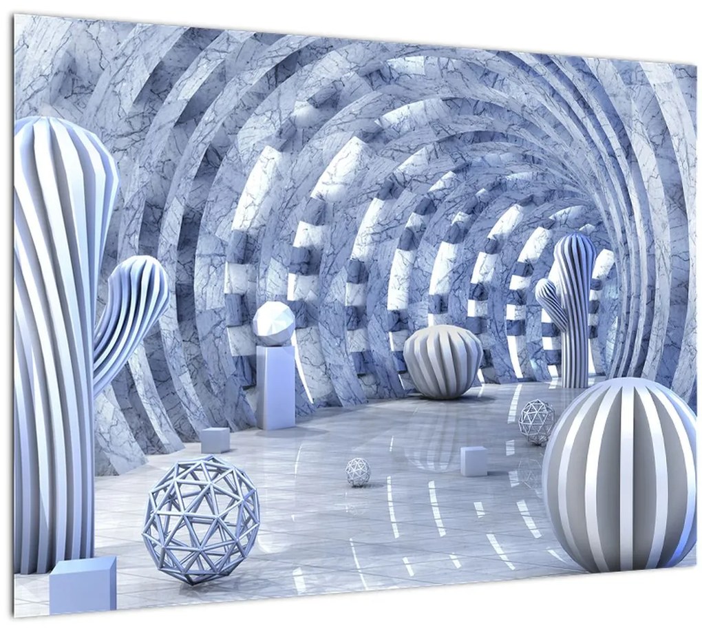 Sklenený obraz - 3D abstrakcia (70x50 cm)