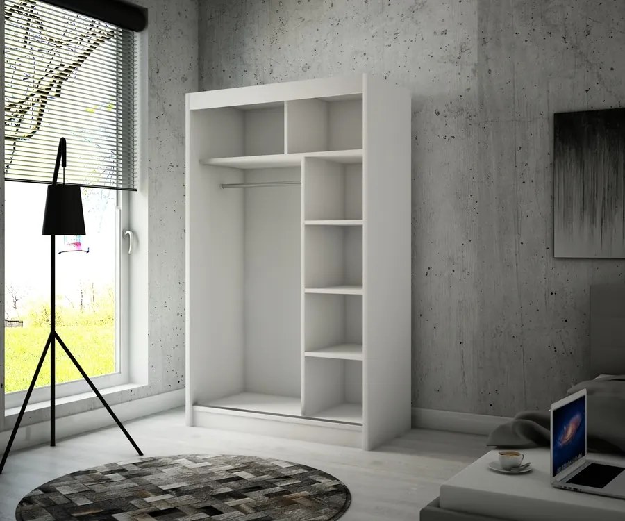 Zrkadlová skriňa 120 cm Hanoj čierno-biela