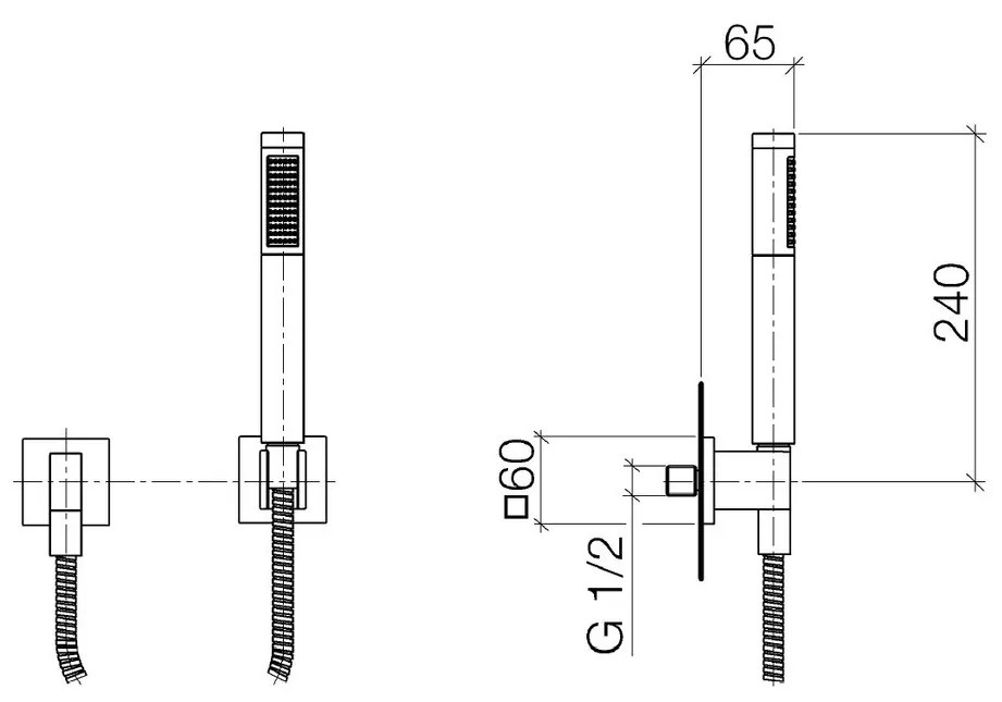 Dornbracht IMO - Sprchový 2-otvorový set k podomietkovej batérii s kolienkom, chróm 27808980-00
