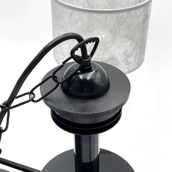 Luster na reťazi ROSA 5xE27/60W/230V čierna/šedá