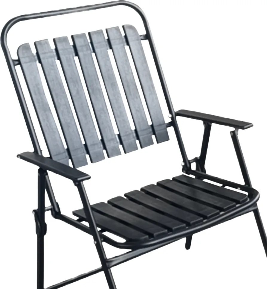 Garden Line ČIERNA ZÁHRADNÁ STOLIČKA 63 x 55 x 90 CM SKLADACIA