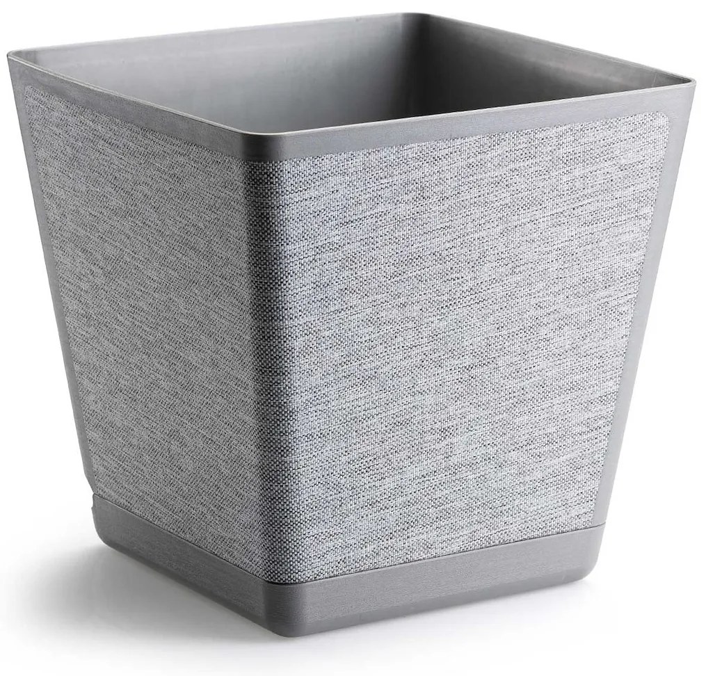 PLASTOVÝ KVETINÁČ PILEA TX 24X24 CM SIVÁ