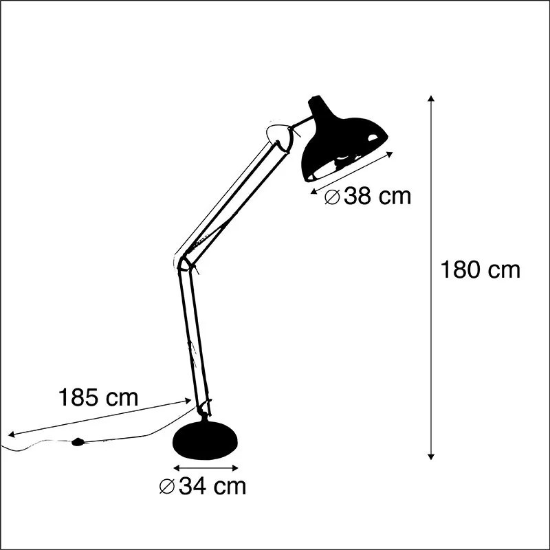 Inteligentná stojaca lampa čierna nastaviteľná vrátane Wifi A60 - Hobby