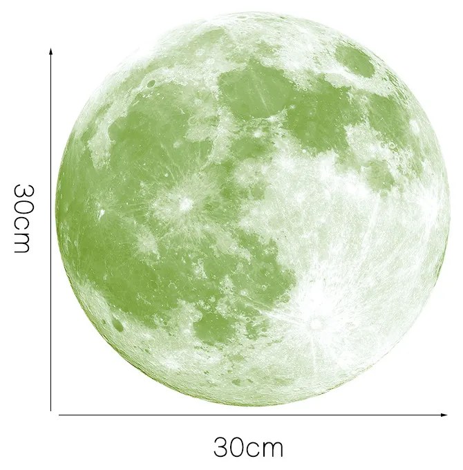 Samolepka na stenu "Fosforový mesiac" 30 cm