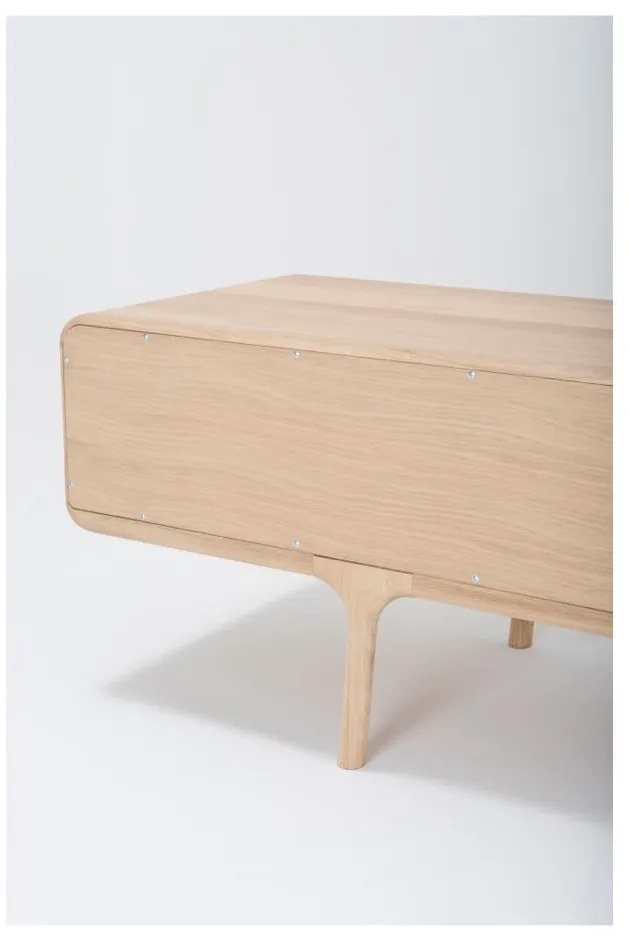 TV komoda z masívneho dubového dreva s 2 zásuvkami Gazzda Fawn