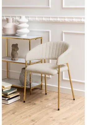 Jídelní židle Ann béžovo-zlatá